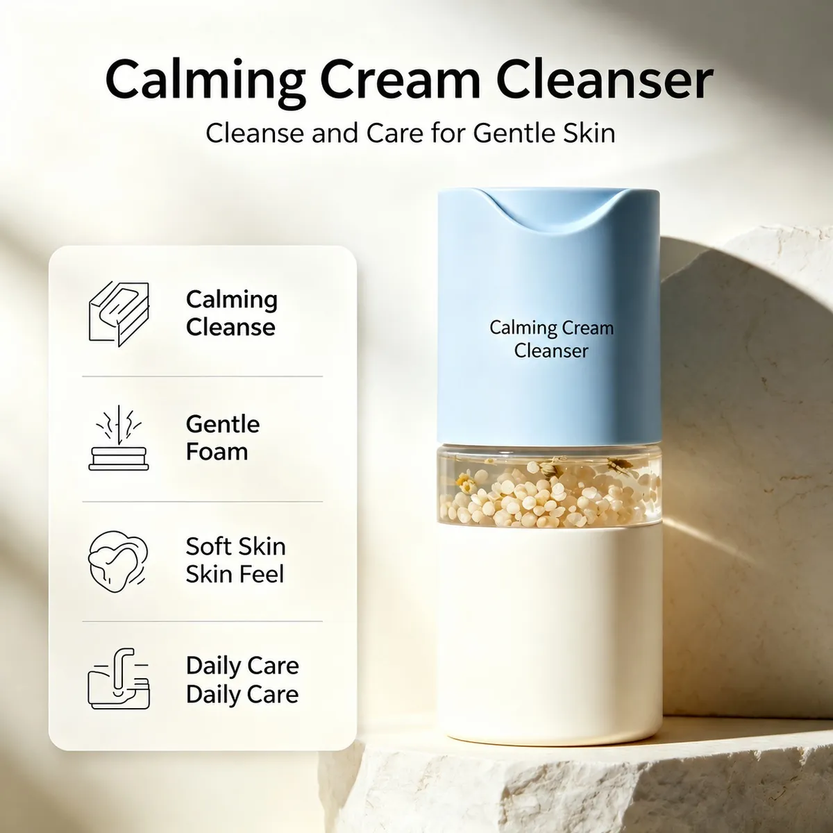 Calming Cream Cleanser with Plant Beads: cream cleanser, 100 g