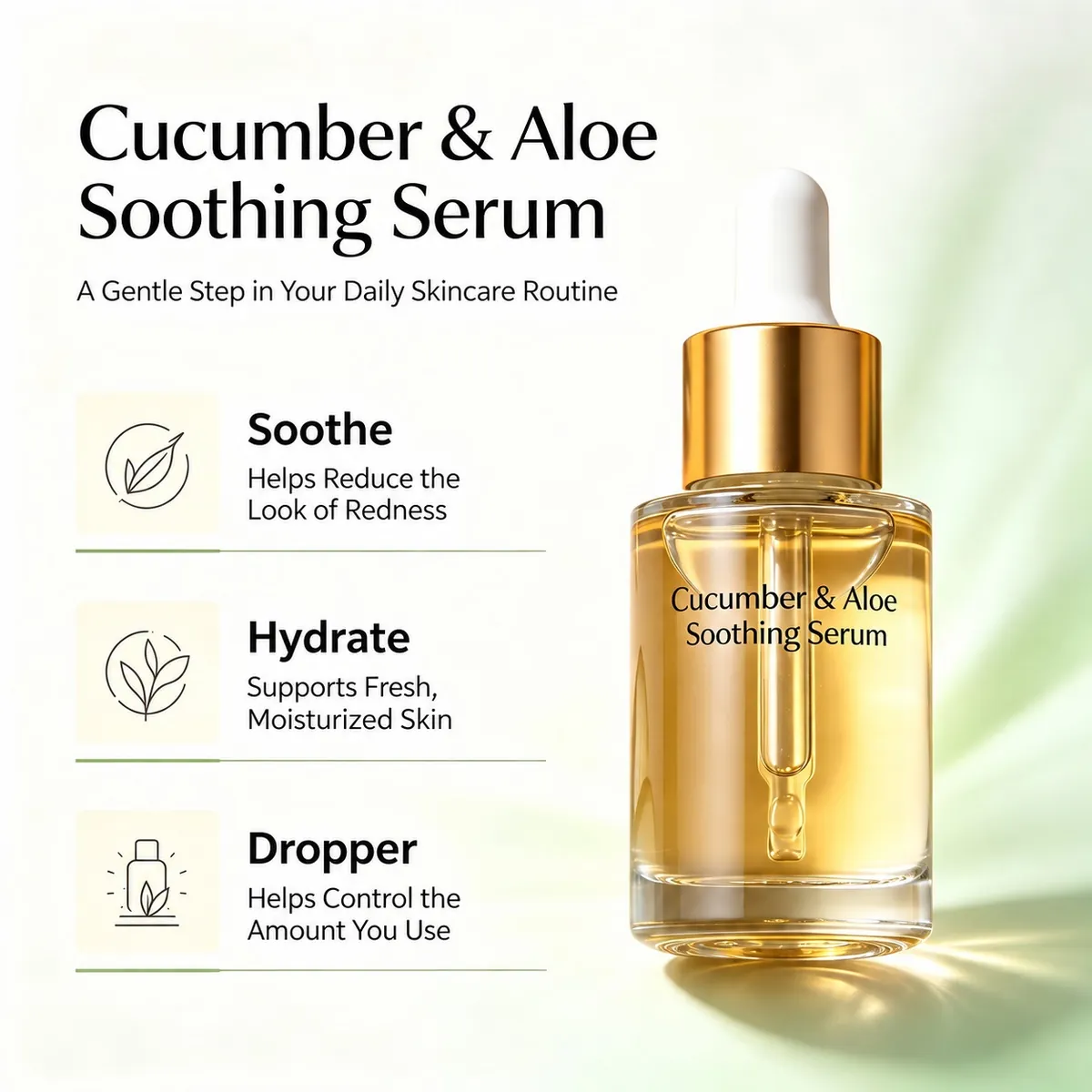 Cucumber & Aloe Soothing Serum: serum, 30 ml