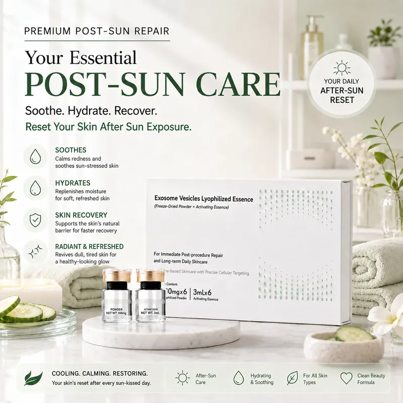 Cucumber Exosome Ampoule — After-Sun Repair & Cooling Hydration, 16 Sets: ampoule set, (30 mg + 1.5 ml) × 16 per box