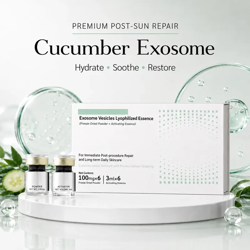 Cucumber Exosome Vial Kit — Instant Glass Skin, 6 Sets: vial kit, (100 mg + 3 ml) × 6 per box