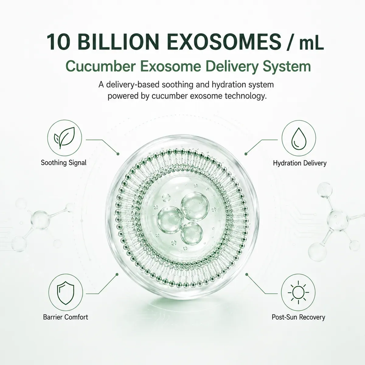 Cucumber Exosome Vial Kit — Wrinkle Care & Hydration: vial kit, (100 mg + 3 ml) × 24 per box