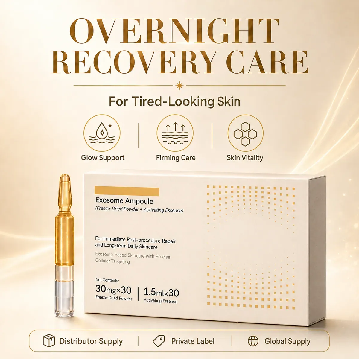 Ginseng Exosome Ampoule — Firming, 30 Sets: ampoule set, (30 mg + 1.5 ml) × 30 per box