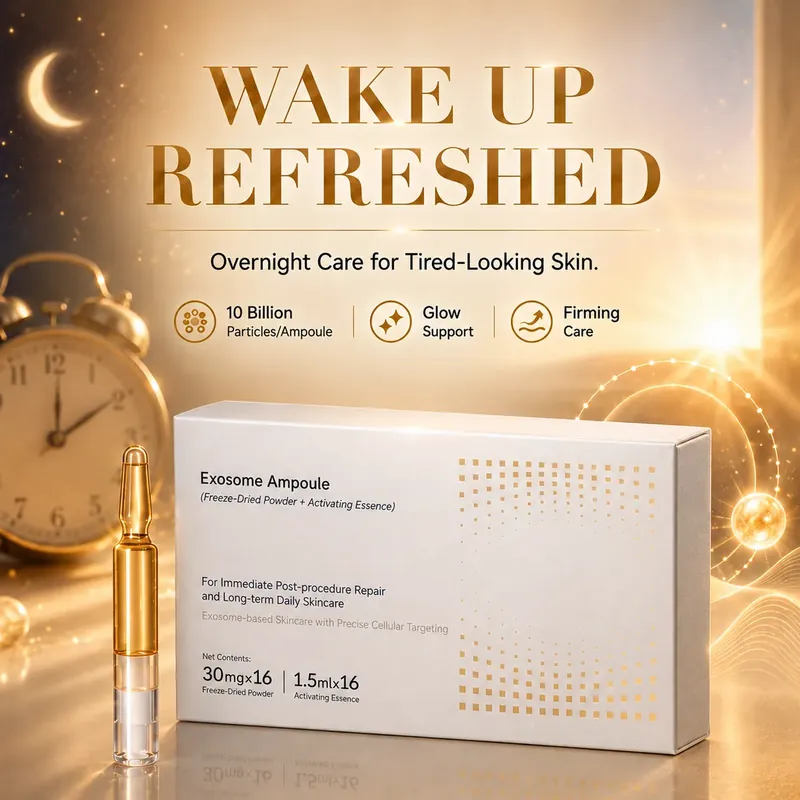 Ginseng Exosome Ampoule — Overnight Renewal & Anti-Fatigue Glow, 16 Sets: ampoule set, (30 mg + 1.5 ml) × 16 per box
