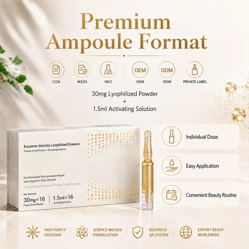 Ginseng Exosome Ampoule — Overnight Renewal & Firming: ampoule set, (30 mg + 1.5 ml) × 16 per box