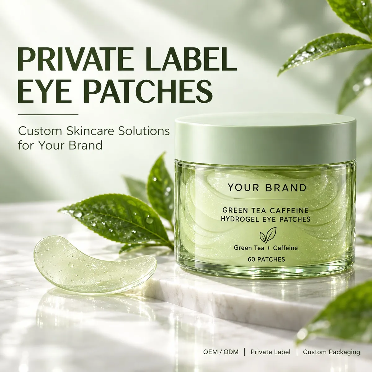 Green Tea & Caffeine Hydrogel Eye Patches: eye patches, 50 g