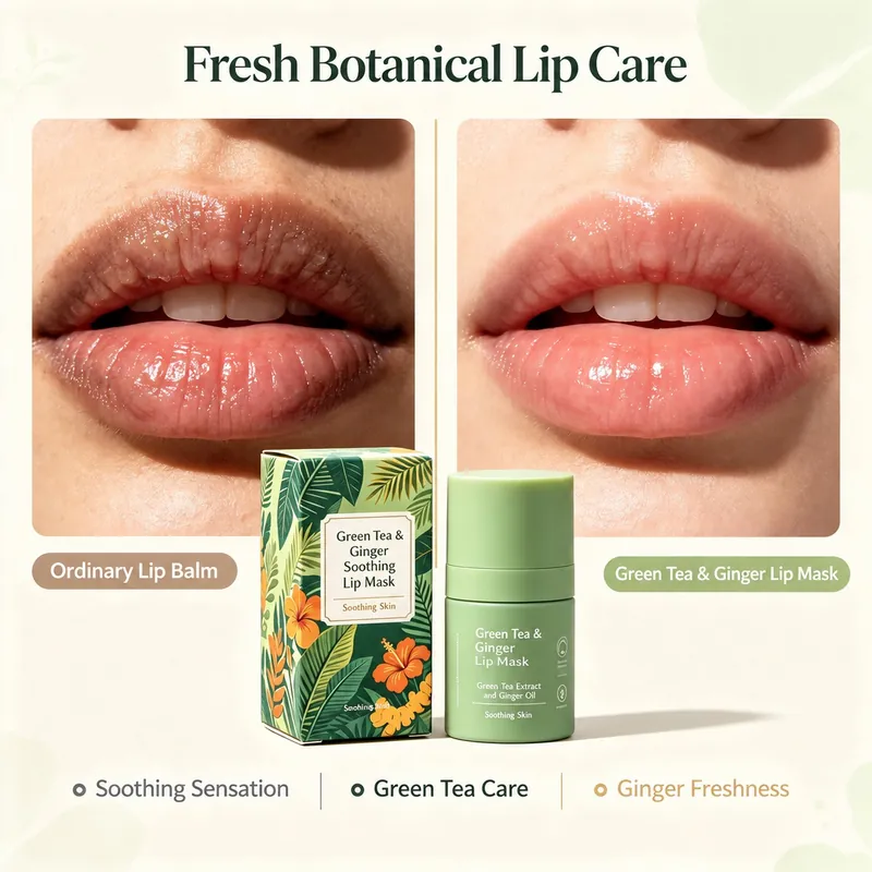 Green Tea & Ginger Soothing Lip Mask: lip mask, 20 g