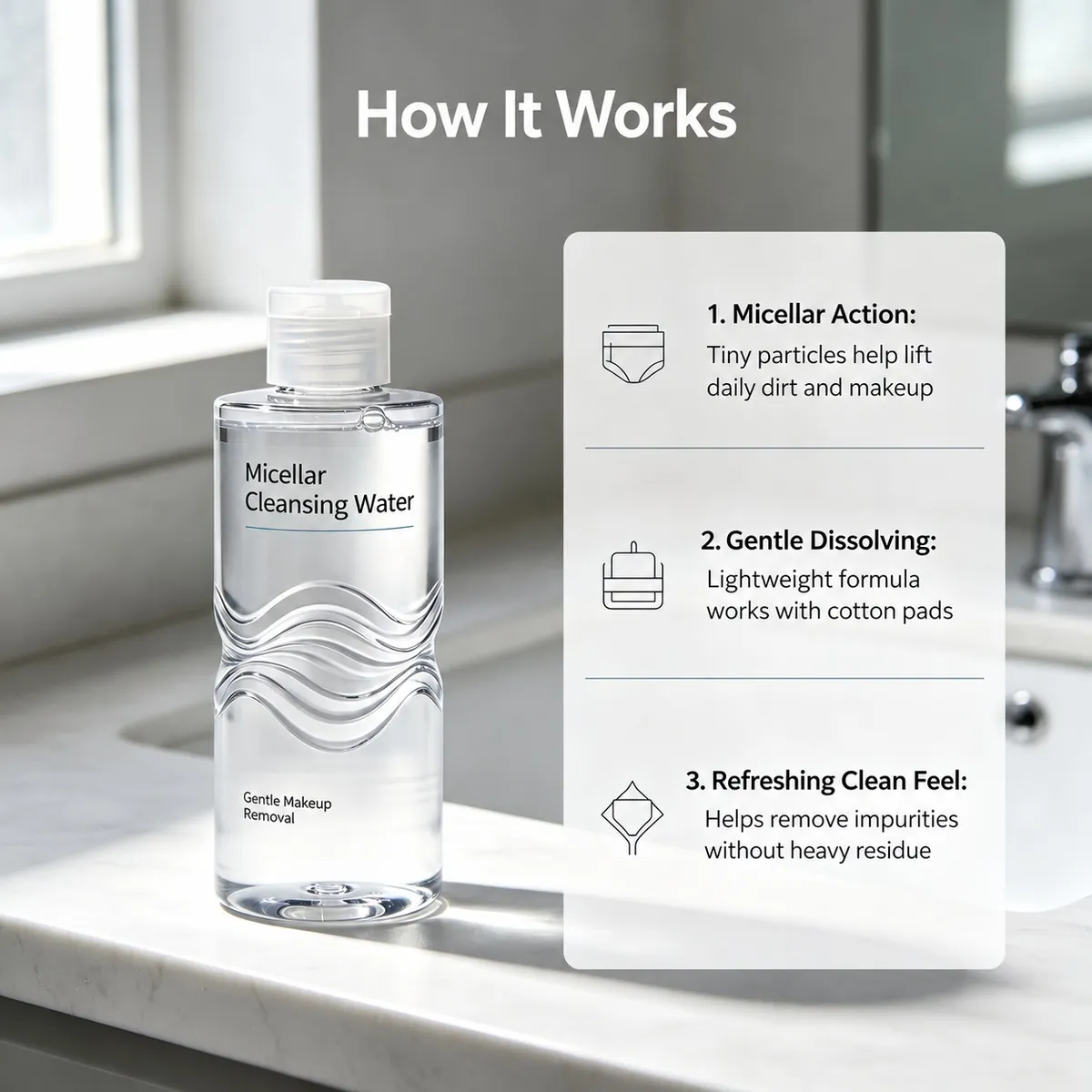 Micellar Cleansing Water: micellar water, 100 ml