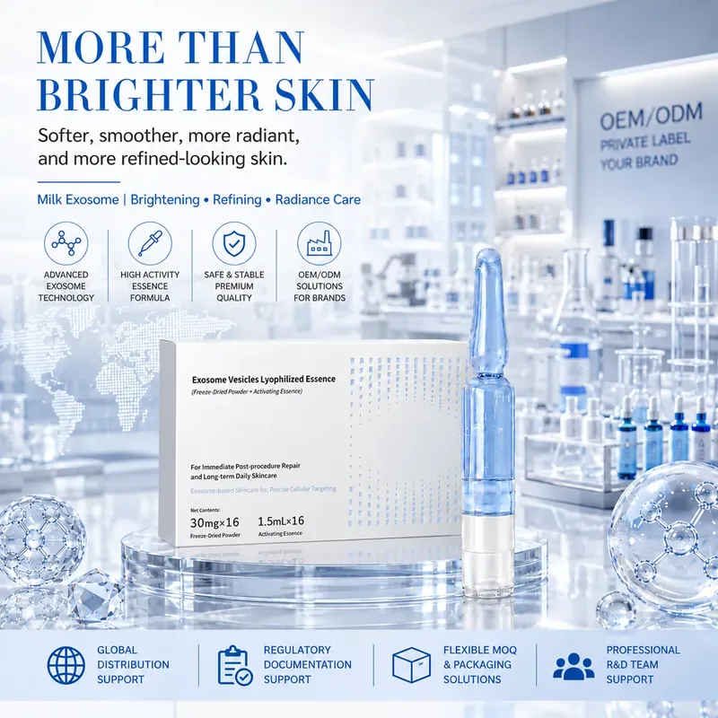Milk Exosome Ampoule — Barrier Defense & High-Gloss Brightening: ampoule set, (30 mg + 1.5 ml) × 16 per box