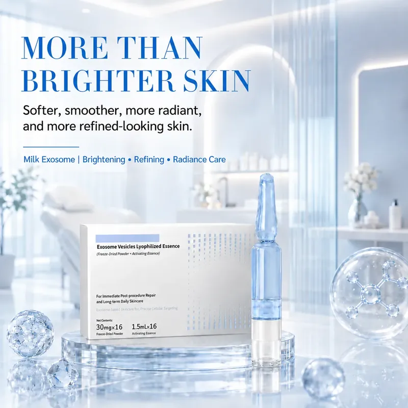Milk Exosome Ampoule — High-Gloss Brightening, 16 Sets: ampoule set, (30 mg + 1.5 ml) × 16 per box