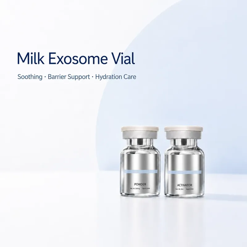 Milk Exosome Vial Kit — Post-Microneedling Aftercare & Wrinkle Care: vial kit, (100 mg + 3 ml) × 6 per box