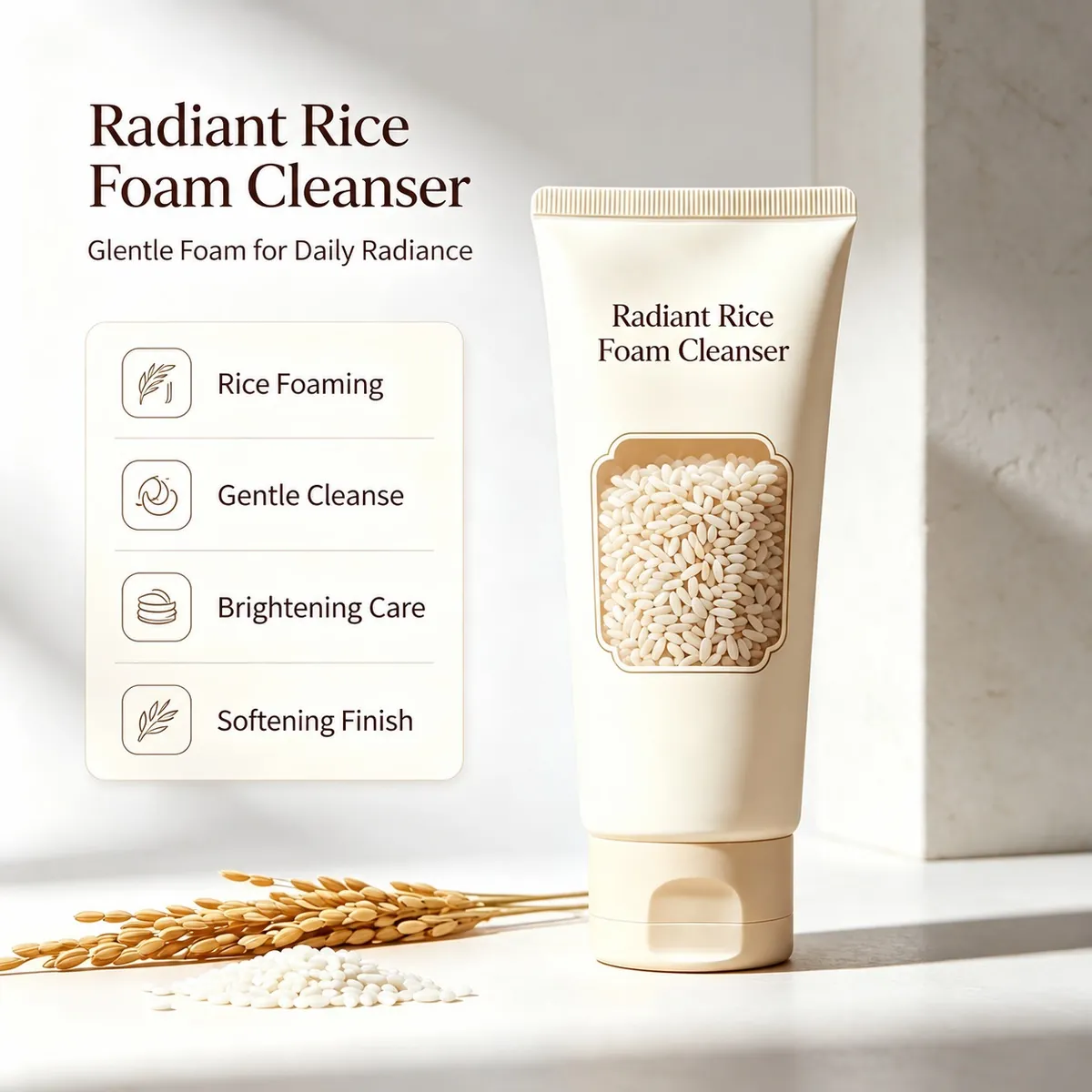 Rice Ferment Foam Cleanser: foam cleanser, 100 g
